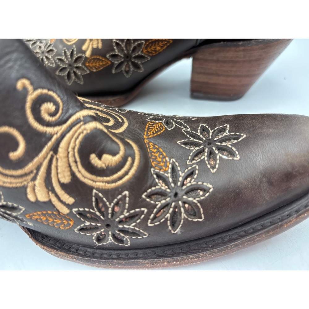 Herencia Crazy Lazer Floral Embroidered Square Square Toe Western Boots ‎ W US 9 - Picture 12 of 16